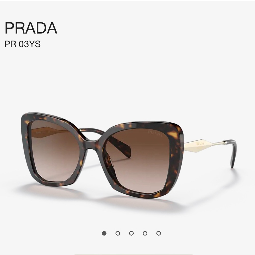 Prada Gold and Brown Sunglasses Oversized Cat-Eye